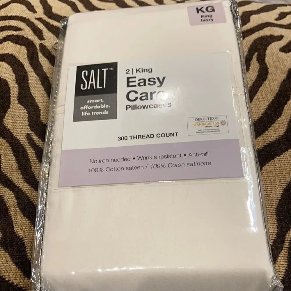 New SALT™ 300-Thread-Count Cotton Sateen Pillowcases (Set of 2) ivory